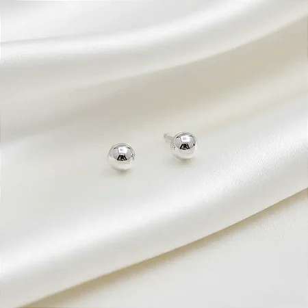 Brinco bolinha 5,0MM B192 ( Prata 925 )