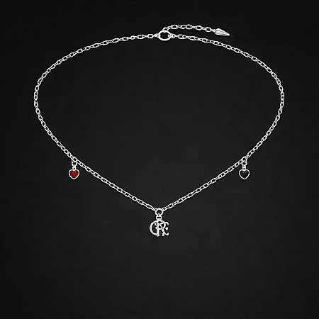 CHOCKER SÍMBOLO FLAMENGO COM PEDRA VERMELHA E PRETA CCH027 ( Prata 925 )