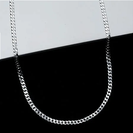 Corrente masculina Grumet 3,2mm - 70cm CGR015 ( Prata 925 )
