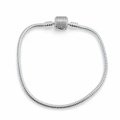PULSEIRA PANDORA FIO ESPECIAL CRAVEJADA 16 CM PPA018 ( Prata 925 )