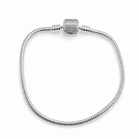 PULSEIRA PANDORA FIO ESPECIAL CRAVEJADA 18 CM PPA020 ( Prata 925 )