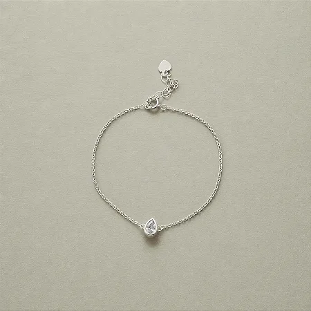 PULSEIRA GOTA CENTRAL BRANCA CPU070 ( Prata 925 )