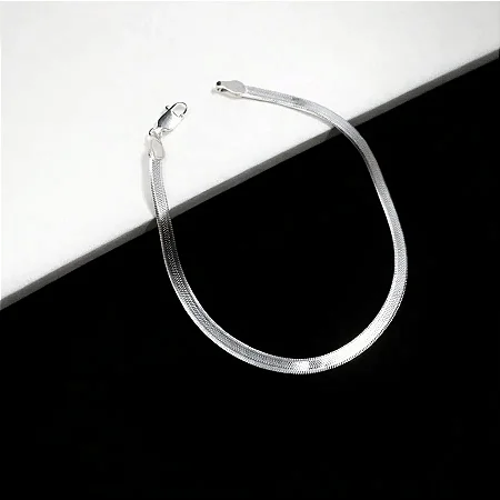Tornozeleira laminada fio 030 - 23cm CES002 ( Prata 925 )