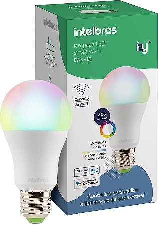 Lâmpada Smart Inteligente EWS 410 com cores Wi-Fi compatível com Alexa Intelbras