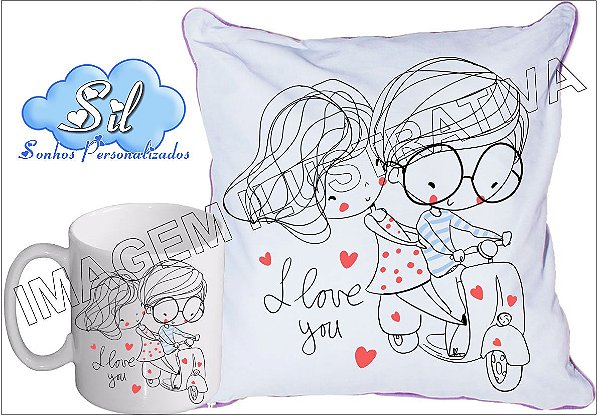Kit Dia dos Namorados - Almofada & Caneca personalizada - Sil Sonhos  Personalizados - Você sonha, nós realizamos