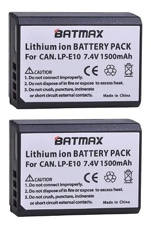 Kit 2 Bateria Câmera Canon T3 T5 T6 T7 Lp-e10 Dslr