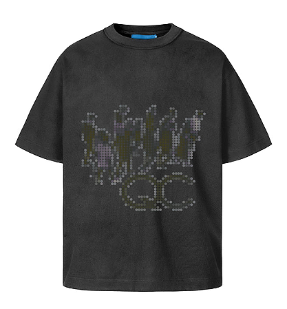 Camiseta Quadro Creations Line Dots Boxy - Cinza