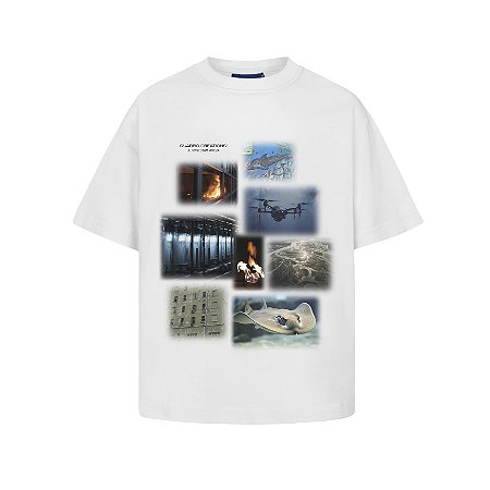 Camiseta Quadro Creations Moodboard Boxy - Off-White
