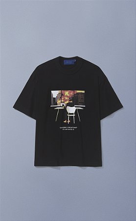 Camiseta Quadro Creations Janela Boxy - Preto