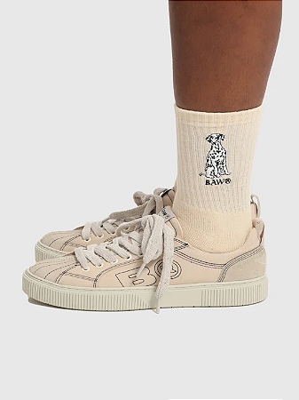 Meia Baw Cano Médio Icon - Off-White