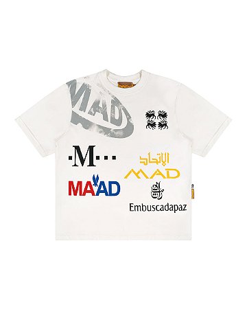 Camiseta Mad Enlatados Patrocínio - Off-White