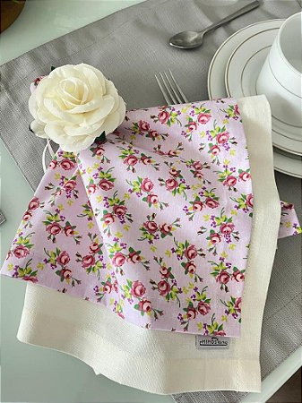 Guardanapo De Mesa - 100% Algodão - Floral - Mimos Têxtil