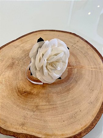Porta Guardanapo - Flor - Cor Branca - Mimos Têxtil
