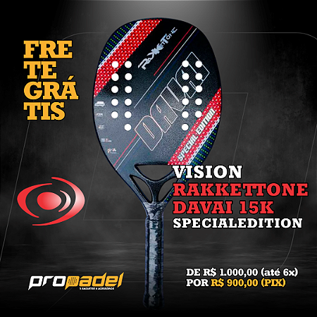 RAQUETE DE BEACH TENNIS VISION RAKKETTONE DAVAI SPECIAL EDITION 15K 2022