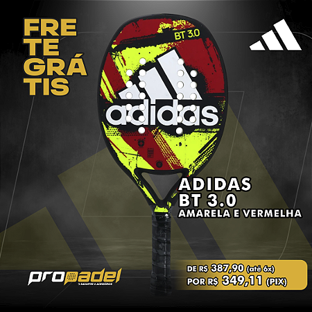 RAQUETE DE BEACH TENNIS ADIDAS BT 3.0 AMARELA E VERMELHA