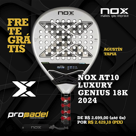 RAQUETE DE PADEL NOX AT10 GENIUS 18K 2024 BY AGUSTÍN TAPIA