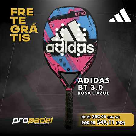 RAQUETE BEACH TENNIS ADIDAS BT 3.0 ROSA E AZUL