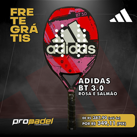 RAQUETE BEACH TENNIS ADIDAS BT 3.0 ROSA E SALMÃO