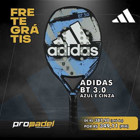 RAQUETE BEACH TENNIS ADIDAS BT 3.0 AZUL E CINZA