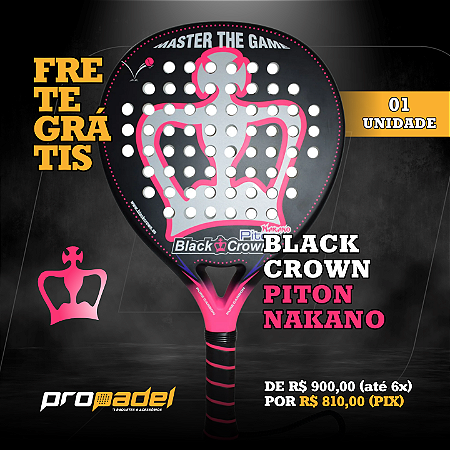 RAQUETE DE PADEL BLACK CROWN PITON NAKANO