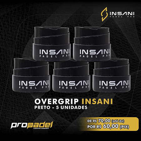 OVERGRIP INSANI PRETO - 5 UNIDADES