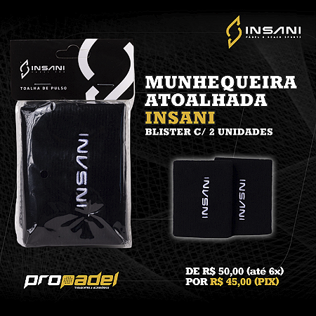 MUNHEQUEIRA ATOALHADA PRETA INSANI - 1 BLISTER C/2 UNIDADES