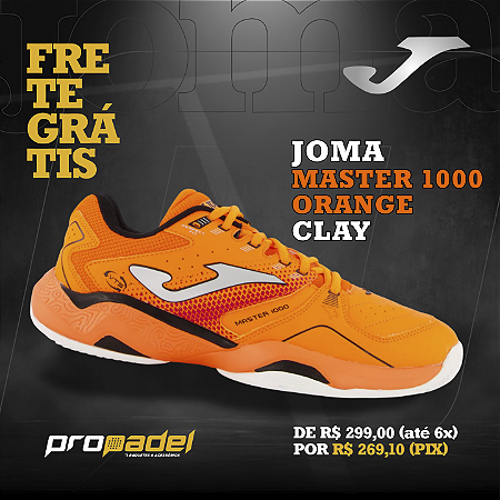 TÊNIS JOMA MASTER 1000 CLAY LARANJA E PRETO