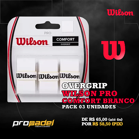 OVERGRIP WILSON PRO COMFORT BRANCO 3 UNIDADES