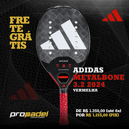RAQUETE BEACH TENNIS ADIDAS METALBONE 3.2 VERMELHA 2024