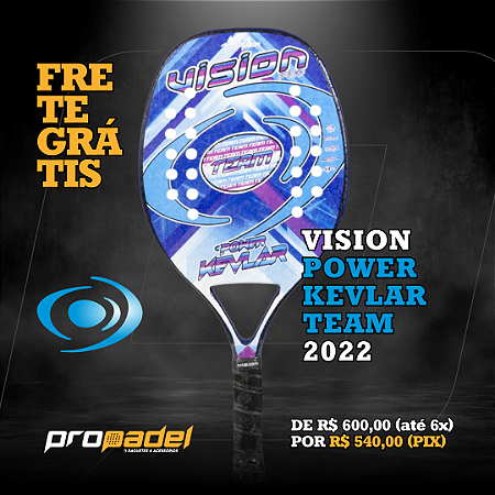 RAQUETE DE BEACH TENNIS VISION POWER KEVLAR TEAM 2022 ALLAN OLIVEIRA