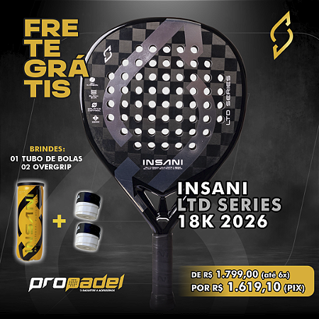 RAQUETE DE PADEL INSANI LTD SERIES BLACK 18k 2026