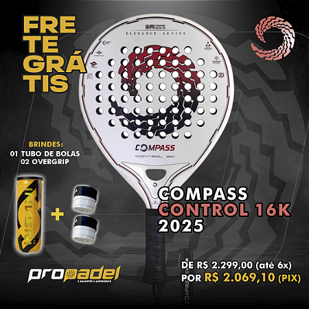 RAQUETE DE PADEL COMPASS CONTROL 16K 2025