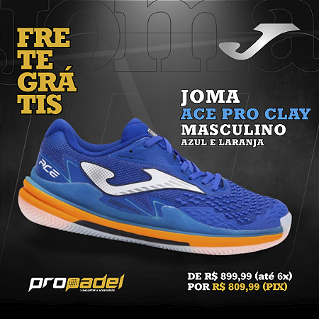 TÊNIS JOMA ACE PRO MASCULINO - AZUL E LARANJA