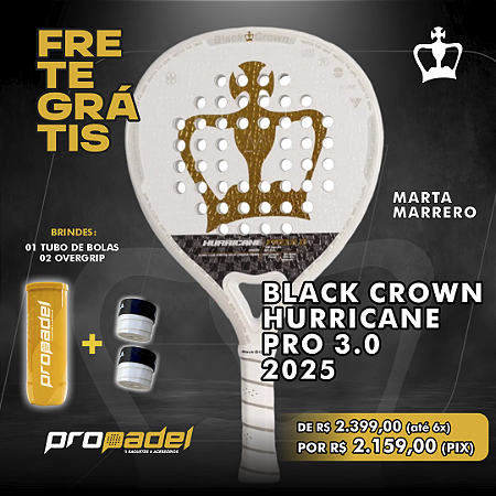 RAQUETE DE PADEL BLACK CROWN HURRICANE PRO 3.0 2025 – MARTA MARRERO