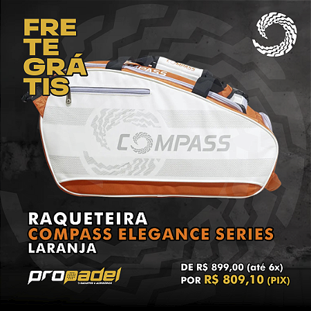 RAQUETEIRA COMPASS ELEGANCE SERIES LARANJA