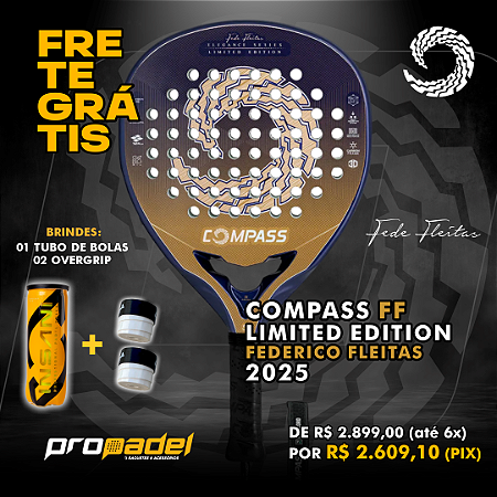RAQUETE DE PADEL COMPASS FF LIMITED EDITION - FEDERICO FLEITAS