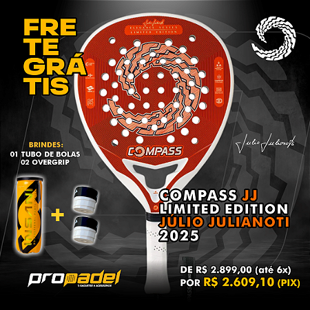 RAQUETE DE PADEL COMPASS JJ LIMITED EDITION - JÚLIO JULIANOTI
