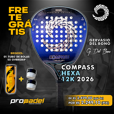 RAQUETE DE PADEL COMPASS HEXA 12K 2026 GERVASIO DEL BONO