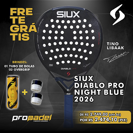 RAQUETE DE PADEL SIUX DIABLO PRO NIGHT BLUE 2026 TINO LIBAAK