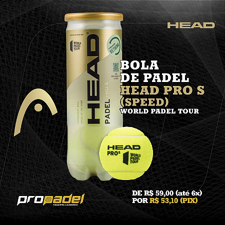 HEAD Padel Pro S Balls, Negro, S