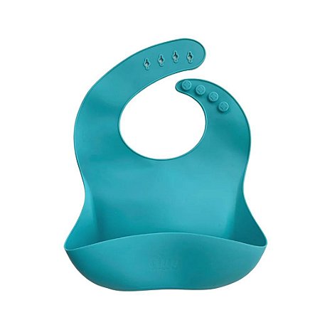 Babador de Silicone Impermeável de Bebê Azul Western