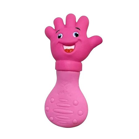 Mordedor Mãozinha Silicone Rosa Vila Toy