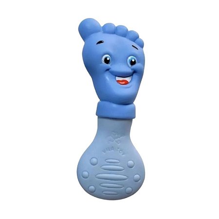 Mordedor Pezinho Infantil Silicone Azul Vila Toy