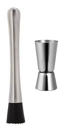 Kit De Barman Macerador Inox + Dosador Drinques Inox 30/60ml