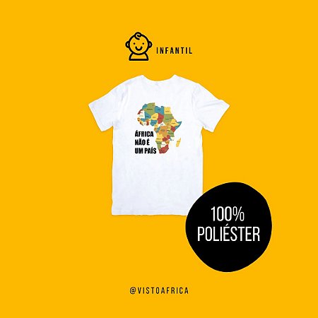 Camiseta Infantil - Mapa Colorido (em poliéster)