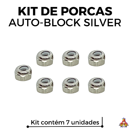 Kit 7 Porcas Custom Auto-Block Silver Nuts