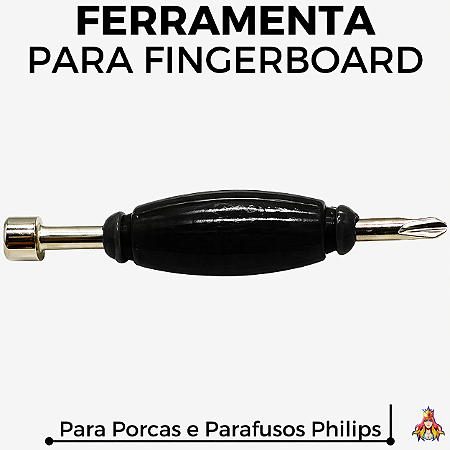 Mini Ferramenta Fingerboard Preta - Porcas e Parafusos
