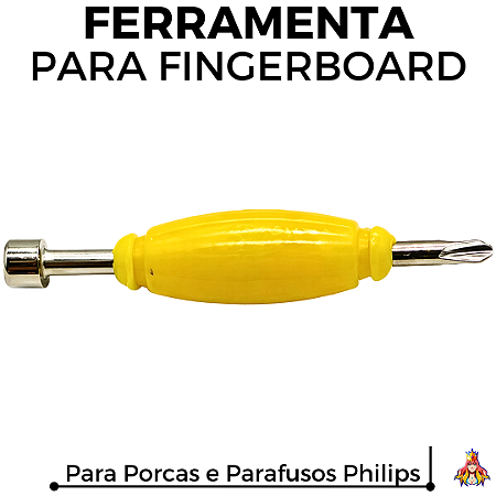 Mini Ferramenta Fingerboard Amarela - Porcas e Parafusos