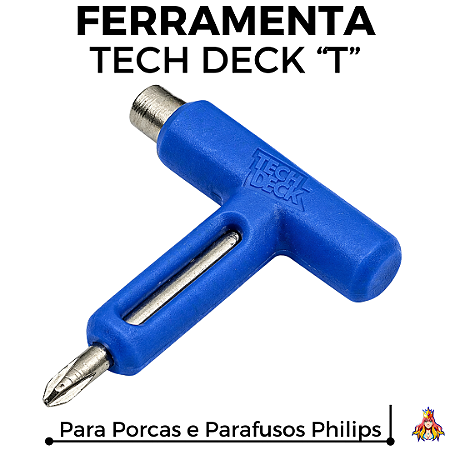 Mini Ferramenta Original Tech Deck "T" - Porcas e Parafusos cor Azul