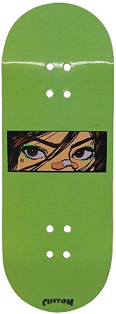 Deck marca Custom linha *Performance Series* modelo ''Countenance Green'' 34mm x 97mm + Tape Custom Extra-Smooth